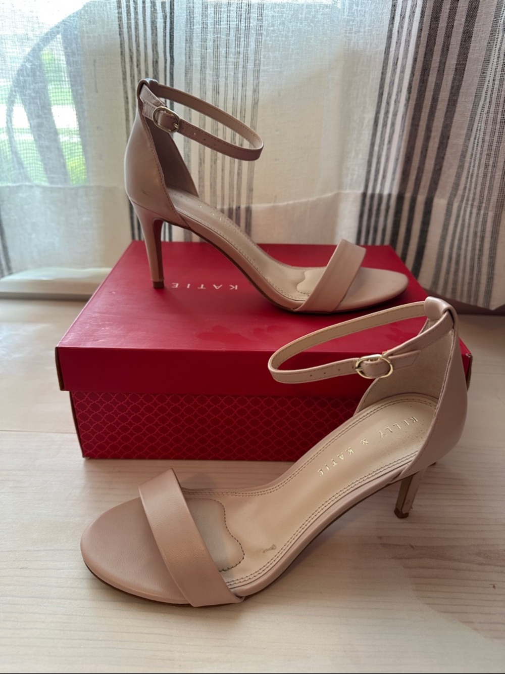 Kelly & Katie Blush Pink Ankle-Strap Stiletto Heels 3in